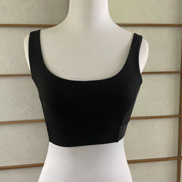 Athleta Bra Crop Top Strappy V back, Black, XS - Picture 2 of 7